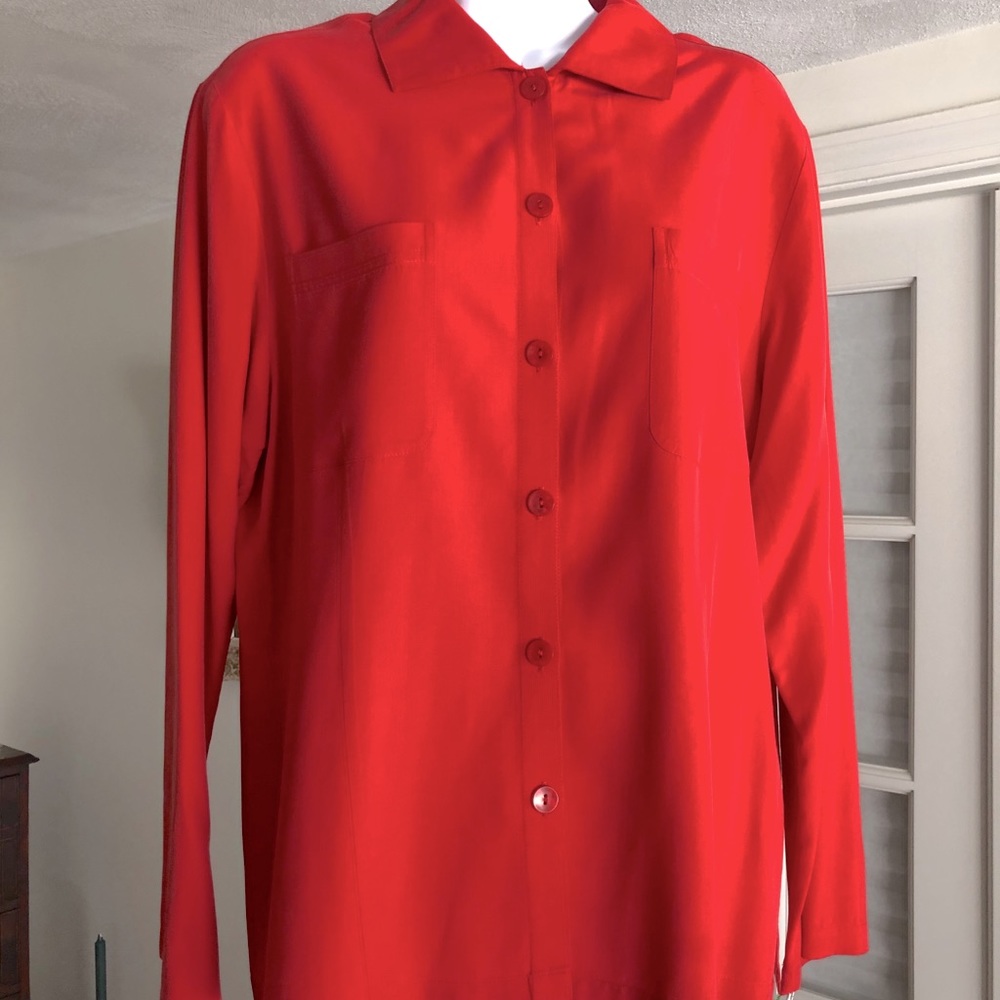 🖐 Anne Carson Silk Button Down Shirt